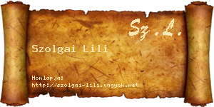 Szolgai Lili névjegykártya