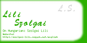 lili szolgai business card